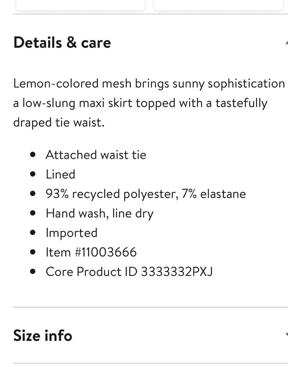 Caviar Tie Waist Maxi Skirt Princess Polly Lemon - Picture 7 of 7